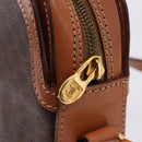 CELINE Macadam Canvas Shoulder Bag PVC Leather Brown Gold Auth ki6803V-14