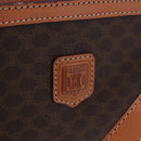 CELINE Macadam Canvas Shoulder Bag PVC Leather Brown Gold Auth ki6803V-15