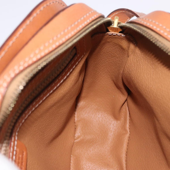 CELINE Macadam Canvas Shoulder Bag PVC Leather Brown Gold Auth ki6803V