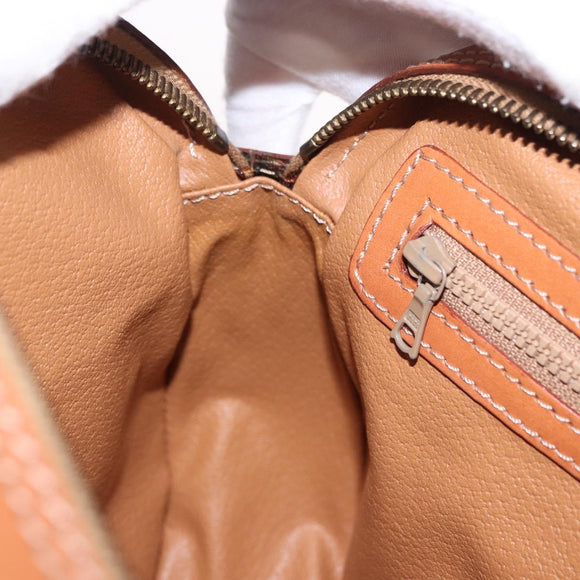 CELINE Macadam Canvas Shoulder Bag PVC Leather Brown Gold Auth ki6803V