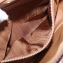 CELINE Macadam Canvas Shoulder Bag PVC Leather Brown Gold Auth ki6803V-21