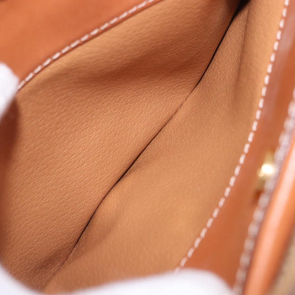 CELINE Macadam Canvas Shoulder Bag PVC Leather Brown Gold Auth ki6803V