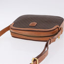 CELINE Macadam Canvas Shoulder Bag PVC Leather Brown Gold Auth ki6803V-6