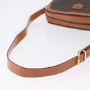 CELINE Macadam Canvas Shoulder Bag PVC Leather Brown Gold Auth ki6803V-7