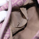 FENDI Zucchino Canvas Mini Mamma Baguette Bag Purple Silver Auth ki6806M-22