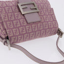 FENDI Zucchino Canvas Mini Mamma Baguette Bag Purple Silver Auth ki6806M-6