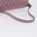 FENDI Zucchino Canvas Mini Mamma Baguette Bag Purple Silver Auth ki6806M-7