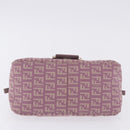 FENDI Zucchino Canvas Mini Mamma Baguette Bag Purple Silver Auth ki6806M-9