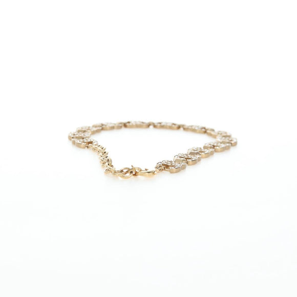CHANEL Necklace metal Gold CC Auth ki6807M