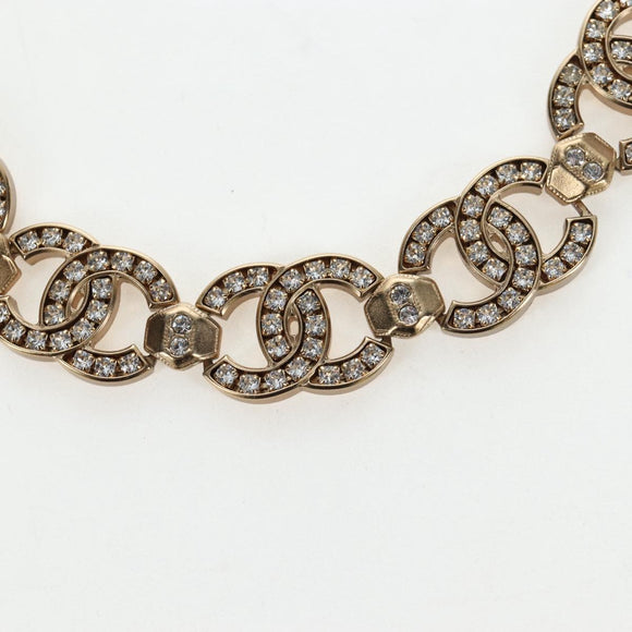 CHANEL Necklace metal Gold CC Auth ki6807M