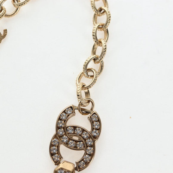 CHANEL Necklace metal Gold CC Auth ki6807M