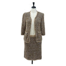 CHANEL skirt Jacket Nylon setup Gold CC Auth ki6808M-1