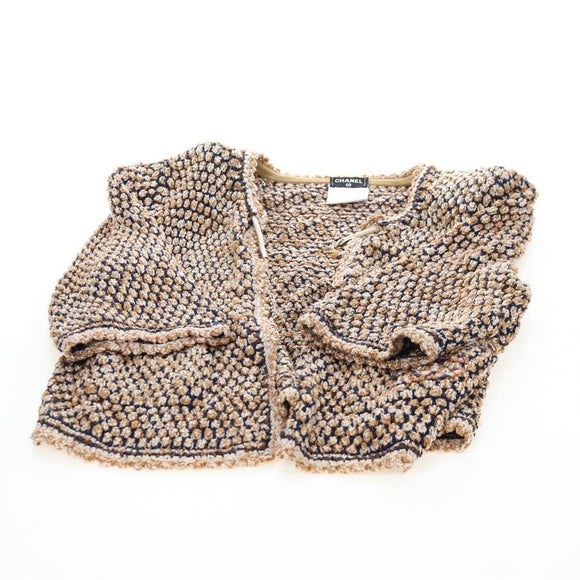 CHANEL skirt Jacket Nylon setup Gold CC Auth ki6808M