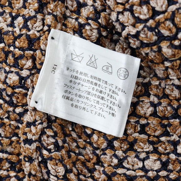 CHANEL skirt Jacket Nylon setup Gold CC Auth ki6808M