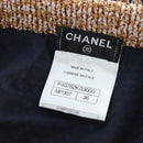 CHANEL skirt Jacket Nylon setup Gold CC Auth ki6808M-19