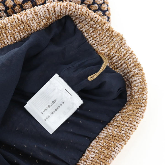 CHANEL skirt Jacket Nylon setup Gold CC Auth ki6808M