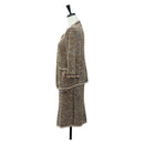 CHANEL skirt Jacket Nylon setup Gold CC Auth ki6808M-3