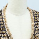 CHANEL skirt Jacket Nylon setup Gold CC Auth ki6808M-5