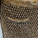 CHANEL skirt Jacket Nylon setup Gold CC Auth ki6808M-8