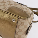 GUCCI GG Canvas Hand Bag Leather Beige Gold 161720 Auth ki6809V-14