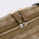 GUCCI GG Canvas Hand Bag Leather Beige Gold 161720 Auth ki6809V-18