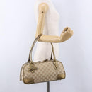 GUCCI GG Canvas Hand Bag Leather Beige Gold 161720 Auth ki6809V-24