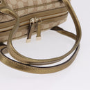 GUCCI GG Canvas Hand Bag Leather Beige Gold 161720 Auth ki6809V-7