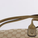 GUCCI GG Canvas Hand Bag Leather Beige Gold 161720 Auth ki6809V-8