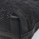 FENDI Zucca Canvas Tote Bag Leather Black Auth ki6810-10