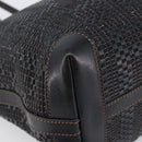 FENDI Zucca Canvas Tote Bag Leather Black Auth ki6810-11