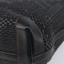 FENDI Zucca Canvas Tote Bag Leather Black Auth ki6810-12