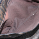 FENDI Zucca Canvas Tote Bag Leather Black Auth ki6810-19