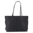 FENDI Zucca Canvas Tote Bag Leather Black Auth ki6810-2