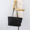 FENDI Zucca Canvas Tote Bag Leather Black Auth ki6810-22