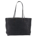 FENDI Zucca Canvas Tote Bag Leather Black Auth ki6810-3