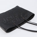 FENDI Zucca Canvas Tote Bag Leather Black Auth ki6810-6