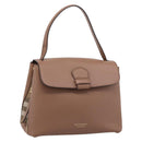 BURBERRY Shoulder Bag Leather Brown Gold Auth ki6811V-1