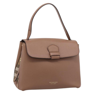 BURBERRY Shoulder Bag Leather Brown Gold Auth ki6811V