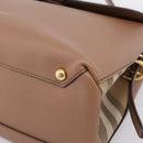 BURBERRY Shoulder Bag Leather Brown Gold Auth ki6811V-10