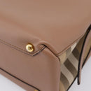 BURBERRY Shoulder Bag Leather Brown Gold Auth ki6811V-12