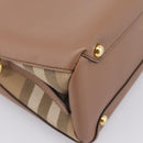 BURBERRY Shoulder Bag Leather Brown Gold Auth ki6811V-13
