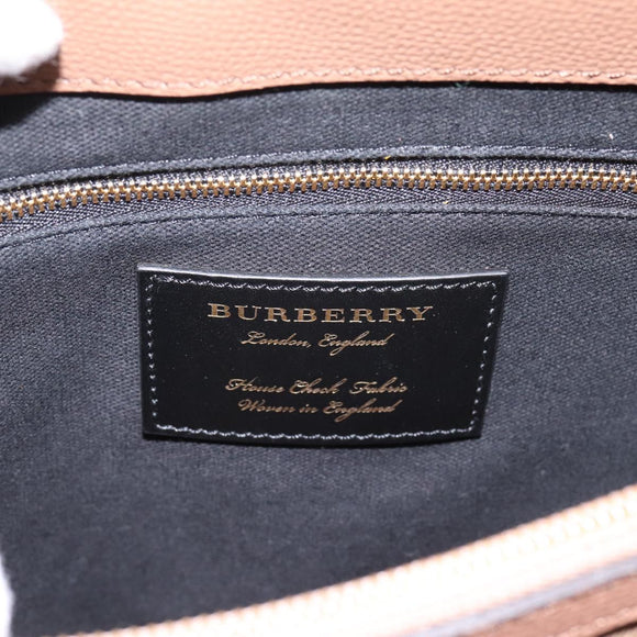 BURBERRY Shoulder Bag Leather Brown Gold Auth ki6811V