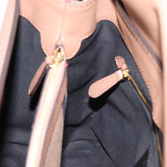 BURBERRY Shoulder Bag Leather Brown Gold Auth ki6811V