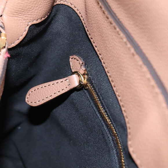 BURBERRY Shoulder Bag Leather Brown Gold Auth ki6811V