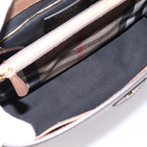 BURBERRY Shoulder Bag Leather Brown Gold Auth ki6811V
