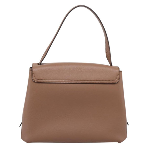 BURBERRY Shoulder Bag Leather Brown Gold Auth ki6811V