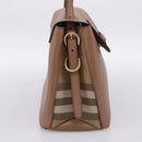 BURBERRY Shoulder Bag Leather Brown Gold Auth ki6811V-4