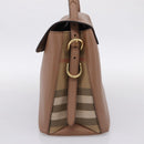BURBERRY Shoulder Bag Leather Brown Gold Auth ki6811V-5