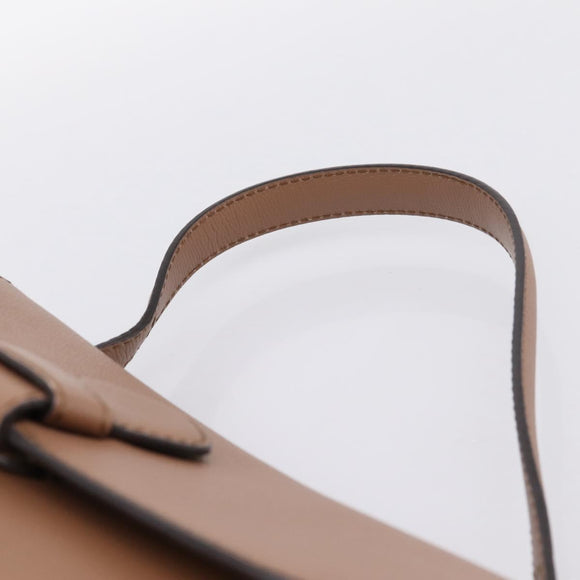BURBERRY Shoulder Bag Leather Brown Gold Auth ki6811V