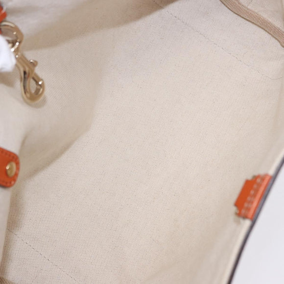 GUCCI GG Canvas Tote Bag Orange Gold 269878 Auth ki6812V